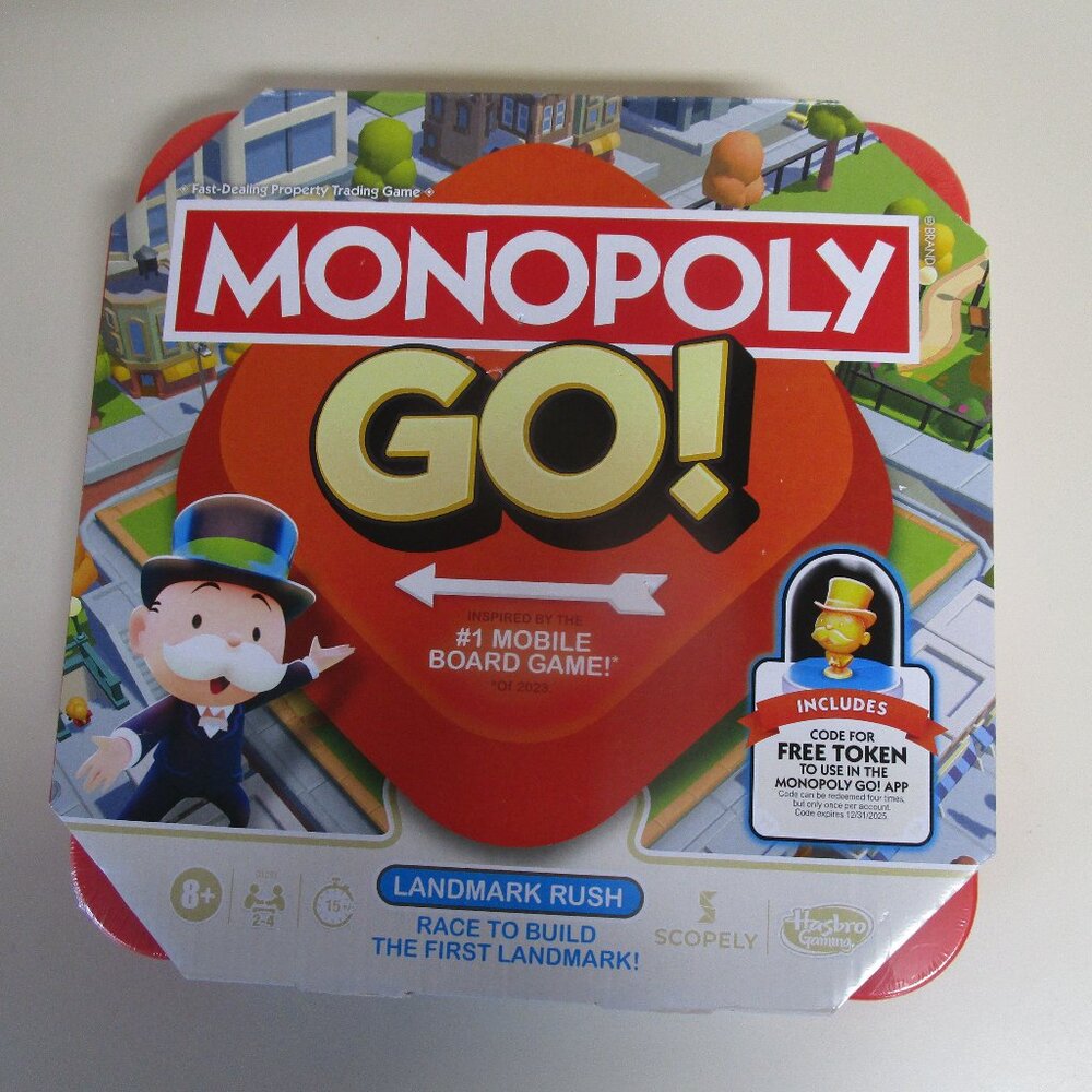 New Hasbro Monopoly Go! Mobile/Portable Board Game! Ages 8+